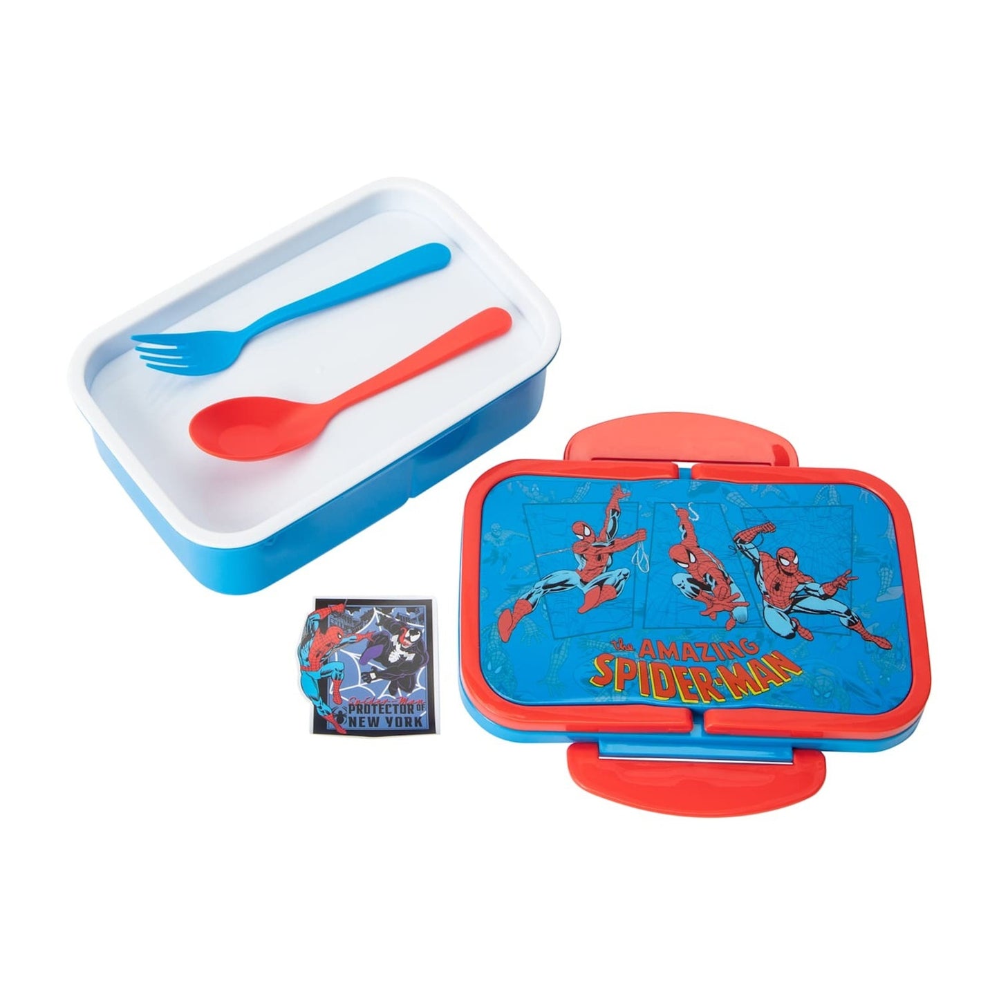 🔥Disney Spiderman Bento Box Lunch Box Disney Marie Pink Fork Spoon Included🔥