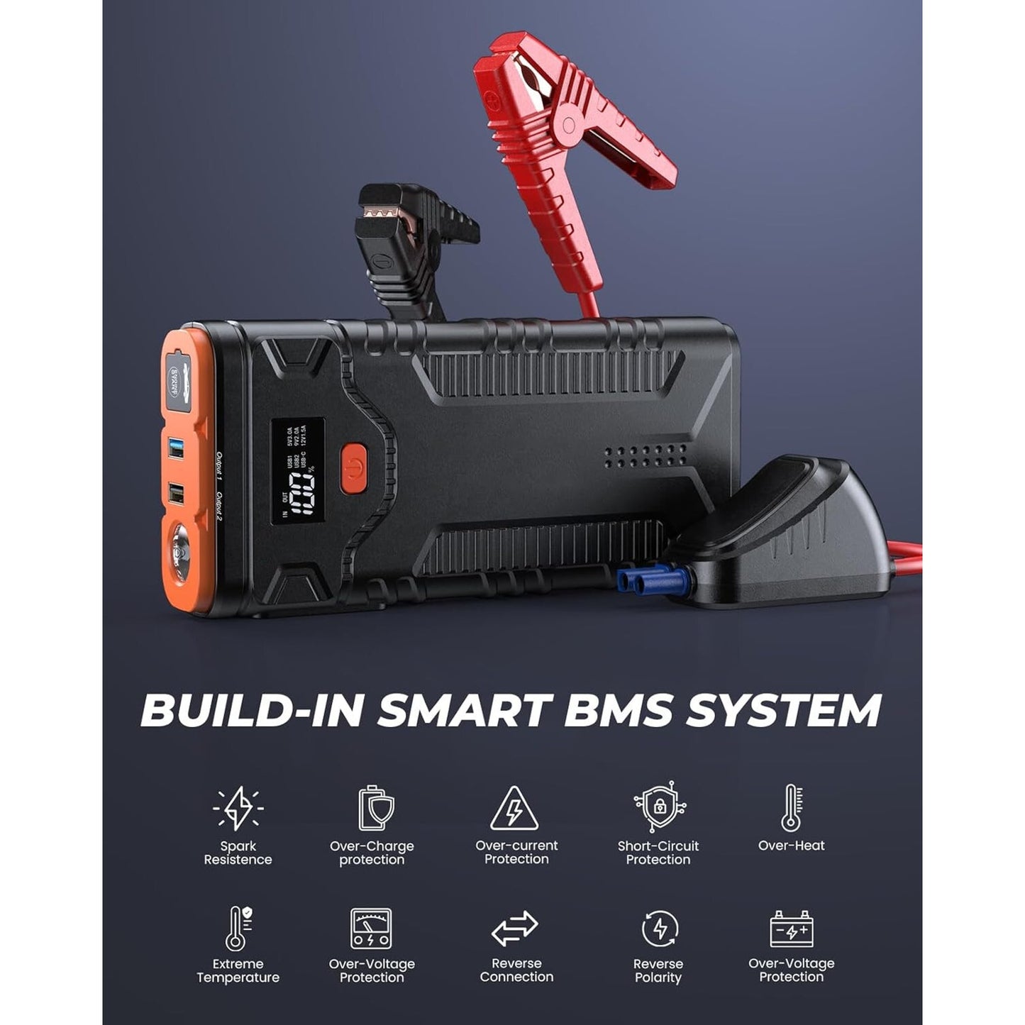 🔥 2500A Jump Starter Battery Pack 10.0L Gas/8.0L Diesel Engines BNWT🔥