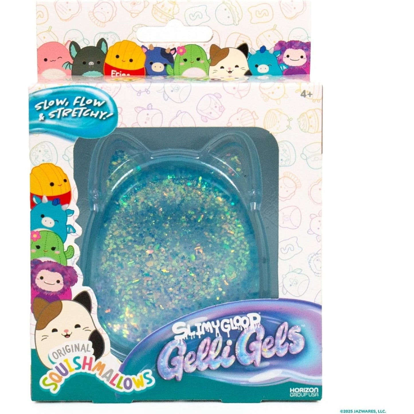 🔥Original Squishmallows SLIMYGLOOP Gelli Gels Glitter Slow Small Blue BNWT🔥