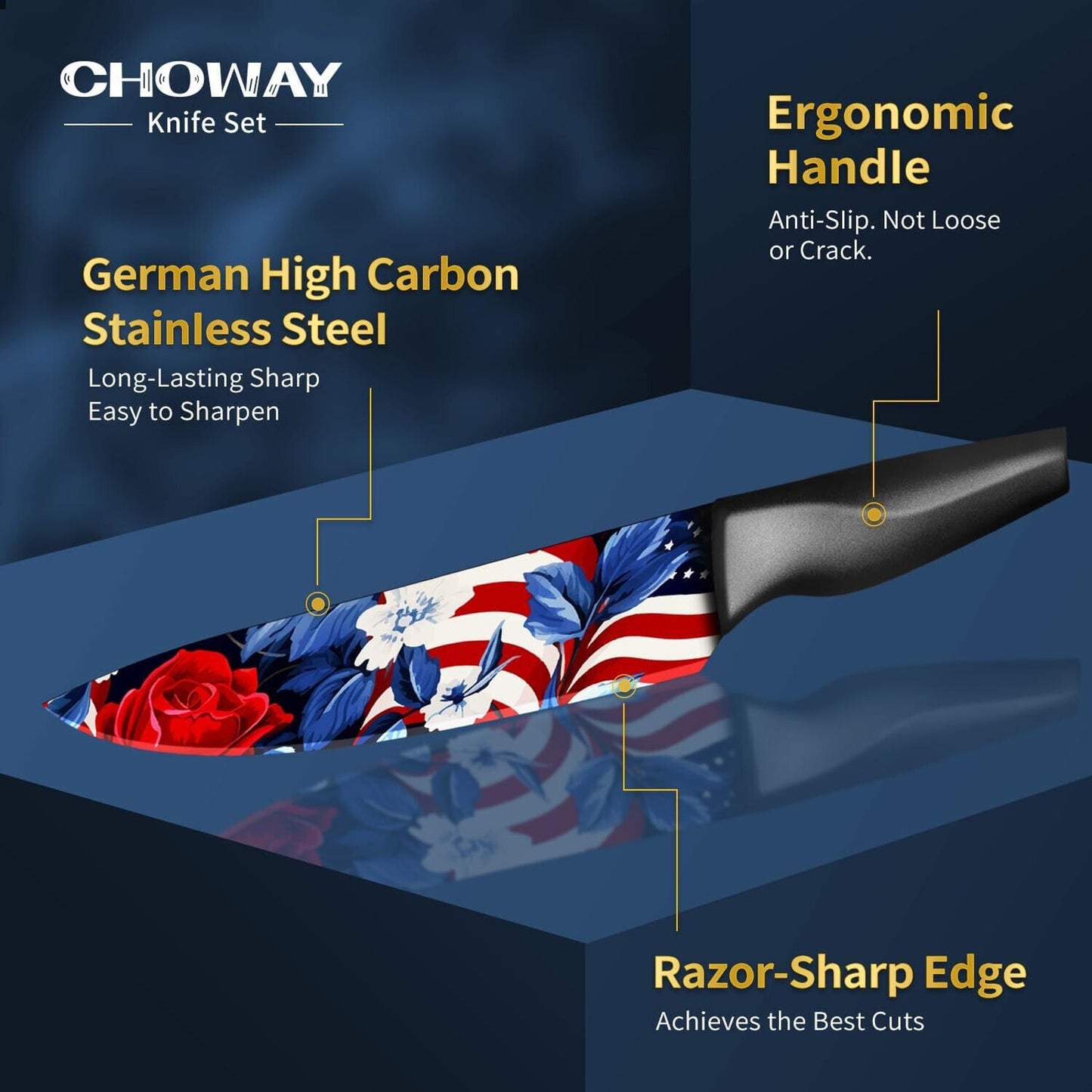 🔥6 Piece Kitchen Knife Set German Stainless Steel Dishwasher Safe BNWT🔥