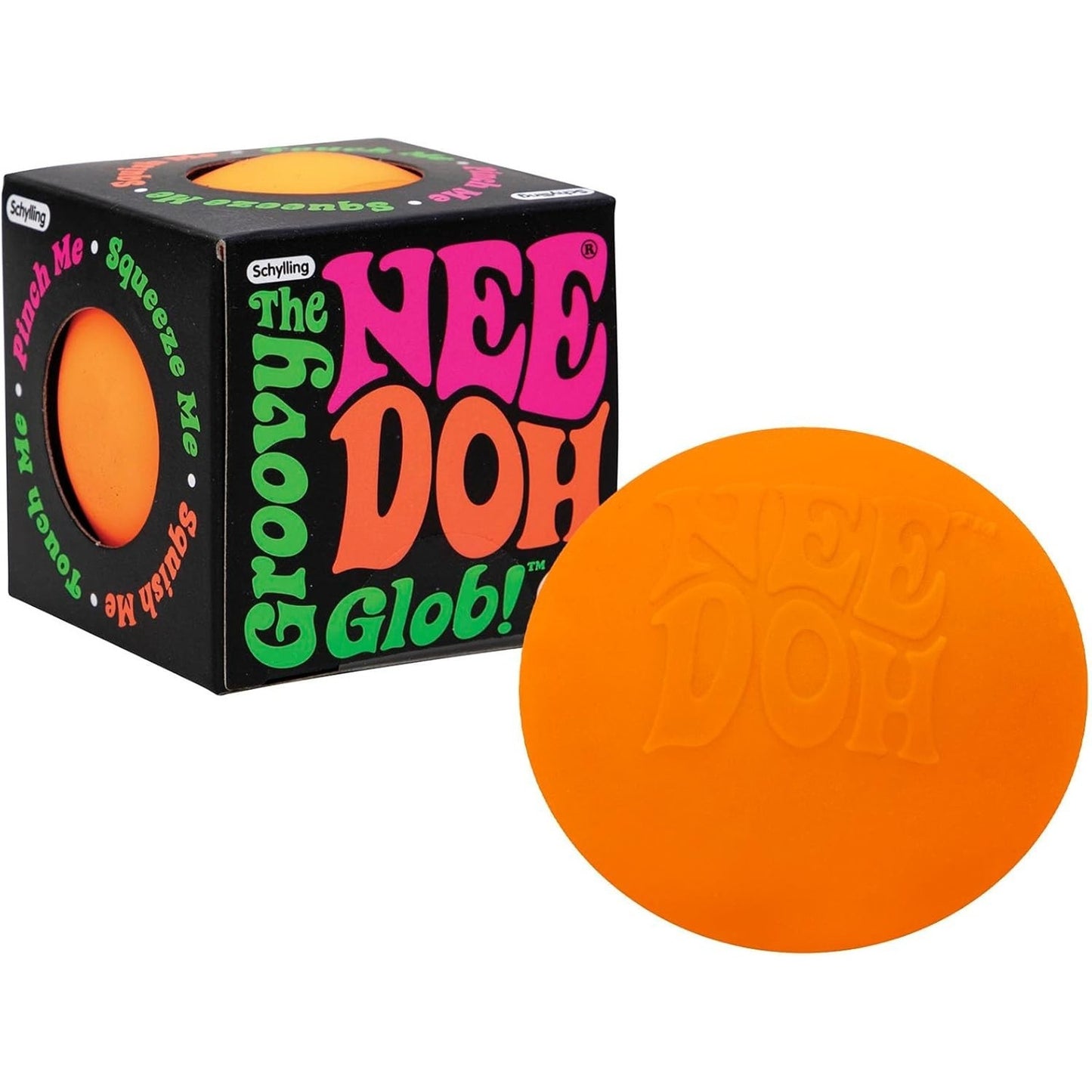 🔥NeeDoh Nee Doh Original The Groovy Glob Squishy Stress Ball Orange NWT🔥