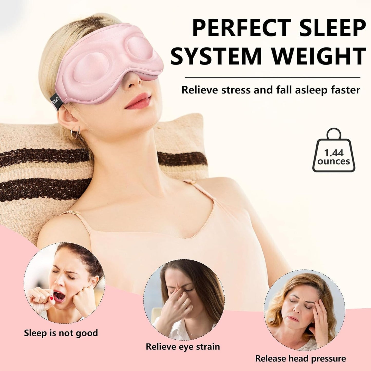 🔥Sleep Masks for Women Men- 3D Pink Sleep Eye Mask as Airplane Travel BNWT🔥