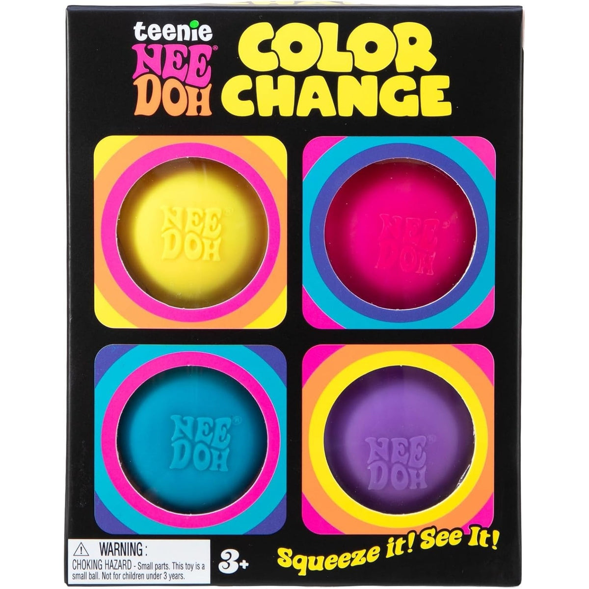 🔥NeeDoh 4pk Teenie Color Change Fidget Toy Stress Relief Squishy Balls BNWT🔥