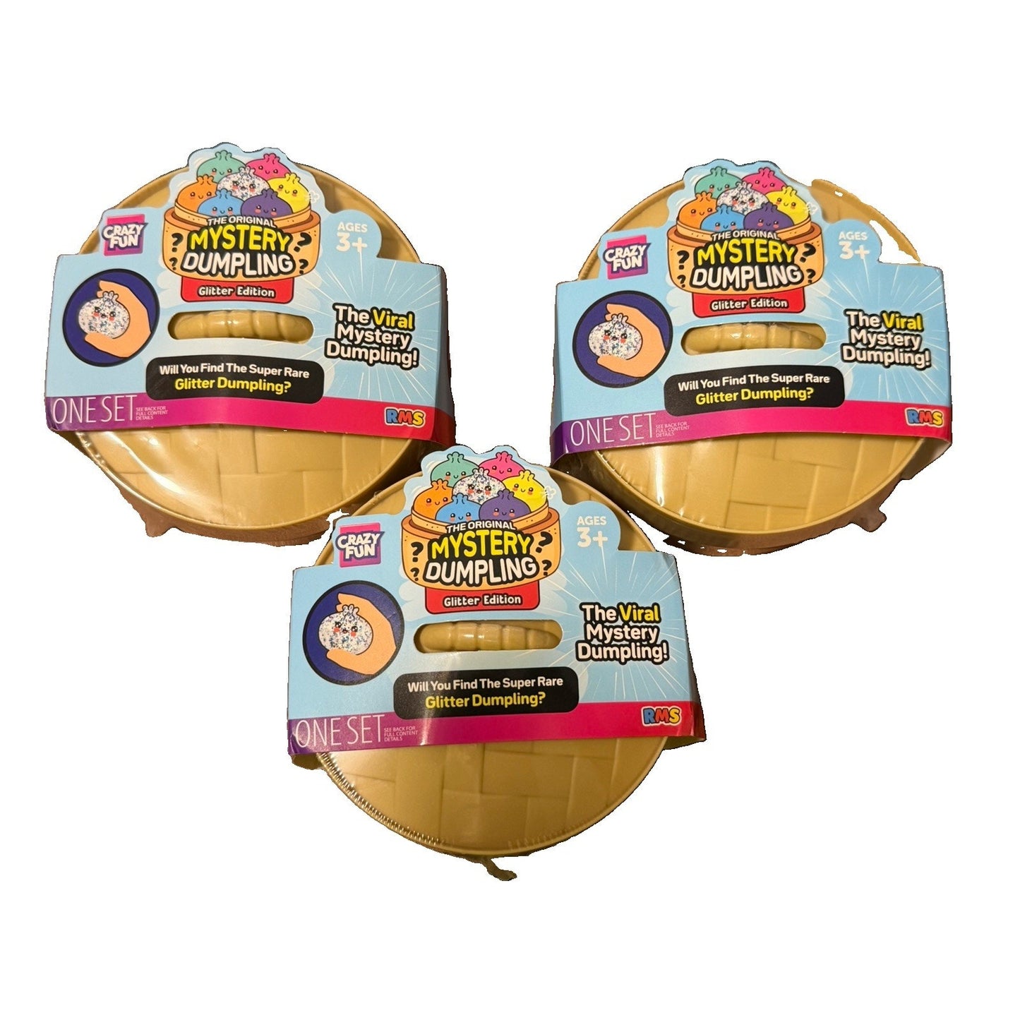 🔥Crazy Fun The Original Mystery Dumpling Glitter Edition 3 Pk Viral BNWT🔥