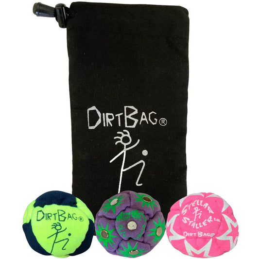 🔥World Footbag Dirtbag All Star 3 Pk Footbag Hacky Sack BNWT🔥