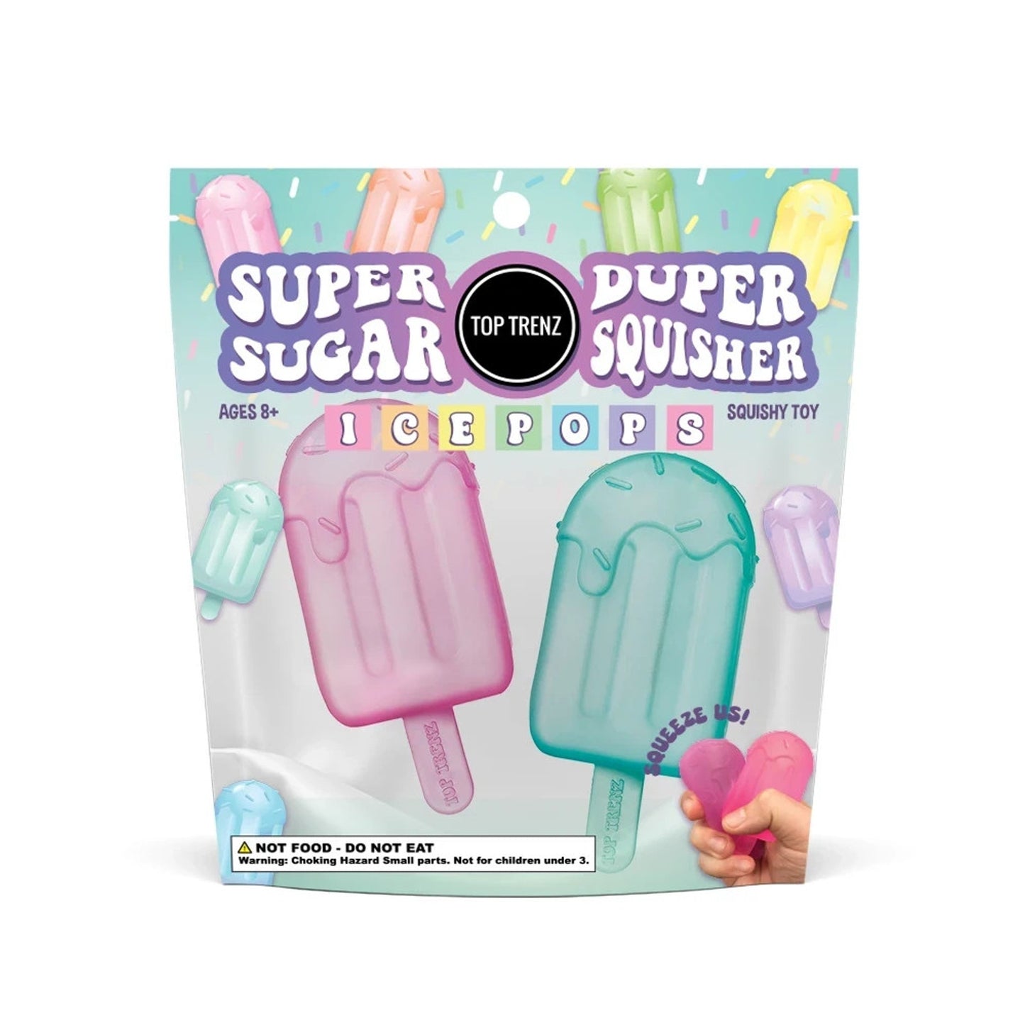 🔥Super Duper Sugar Squisher Mini Ice Pop Blue/Pink 2 Pack BNWT🔥