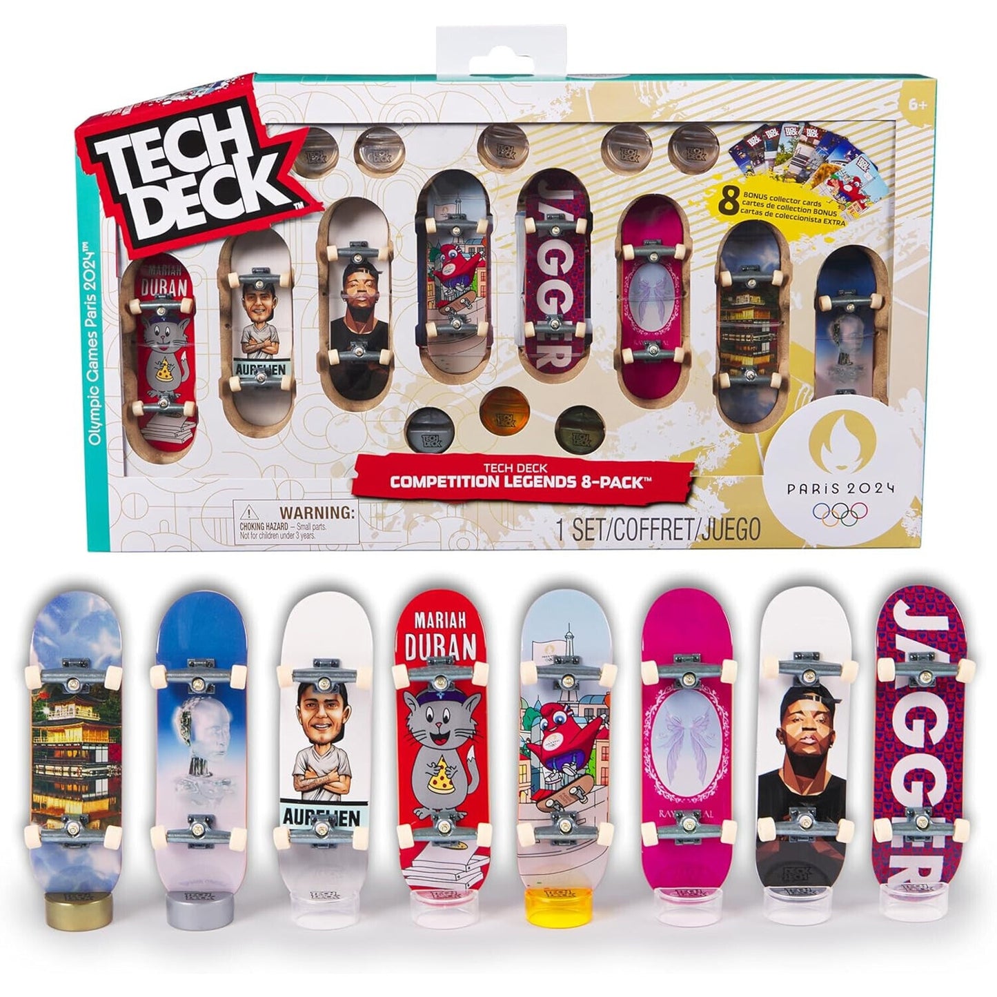 🔥Tech Deck Competition Legends 8-Pk Mini Skateboards Olympic Games Paris 2024🔥
