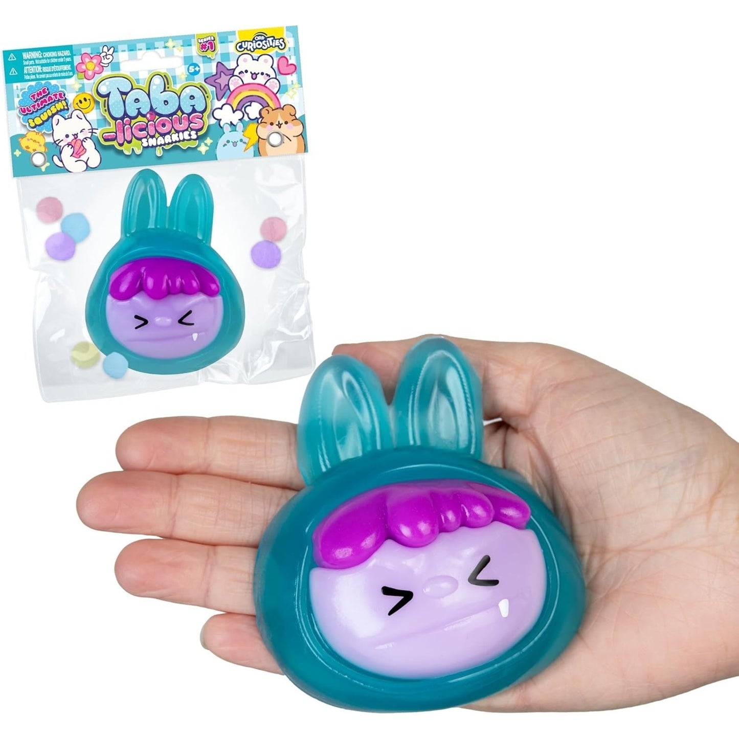 🔥Orb Curiosities Taba-licious BUNNY Snarkies Teal Squishy Sensory Toy BNWT🔥