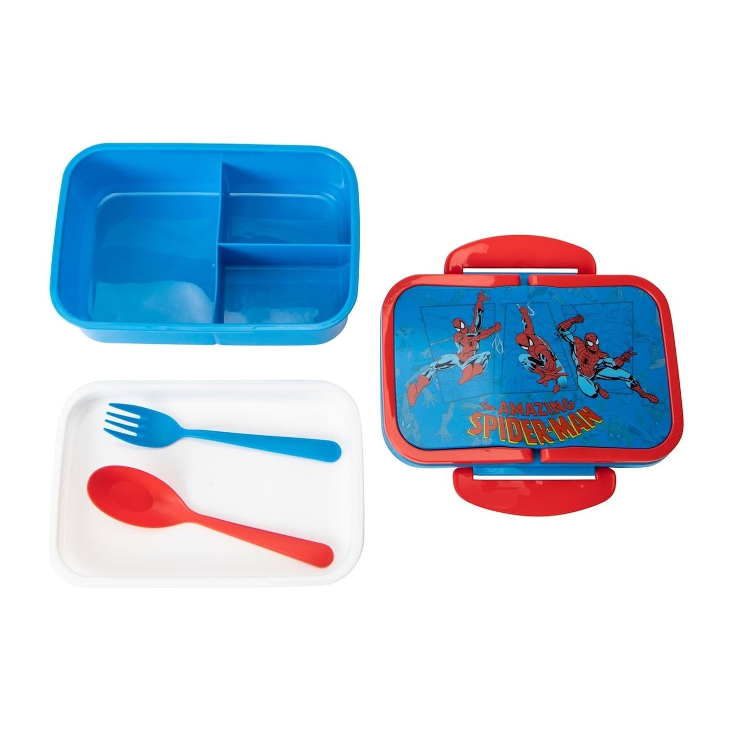 🔥Disney Spiderman Bento Box Lunch Box Disney Marie Pink Fork Spoon Included🔥