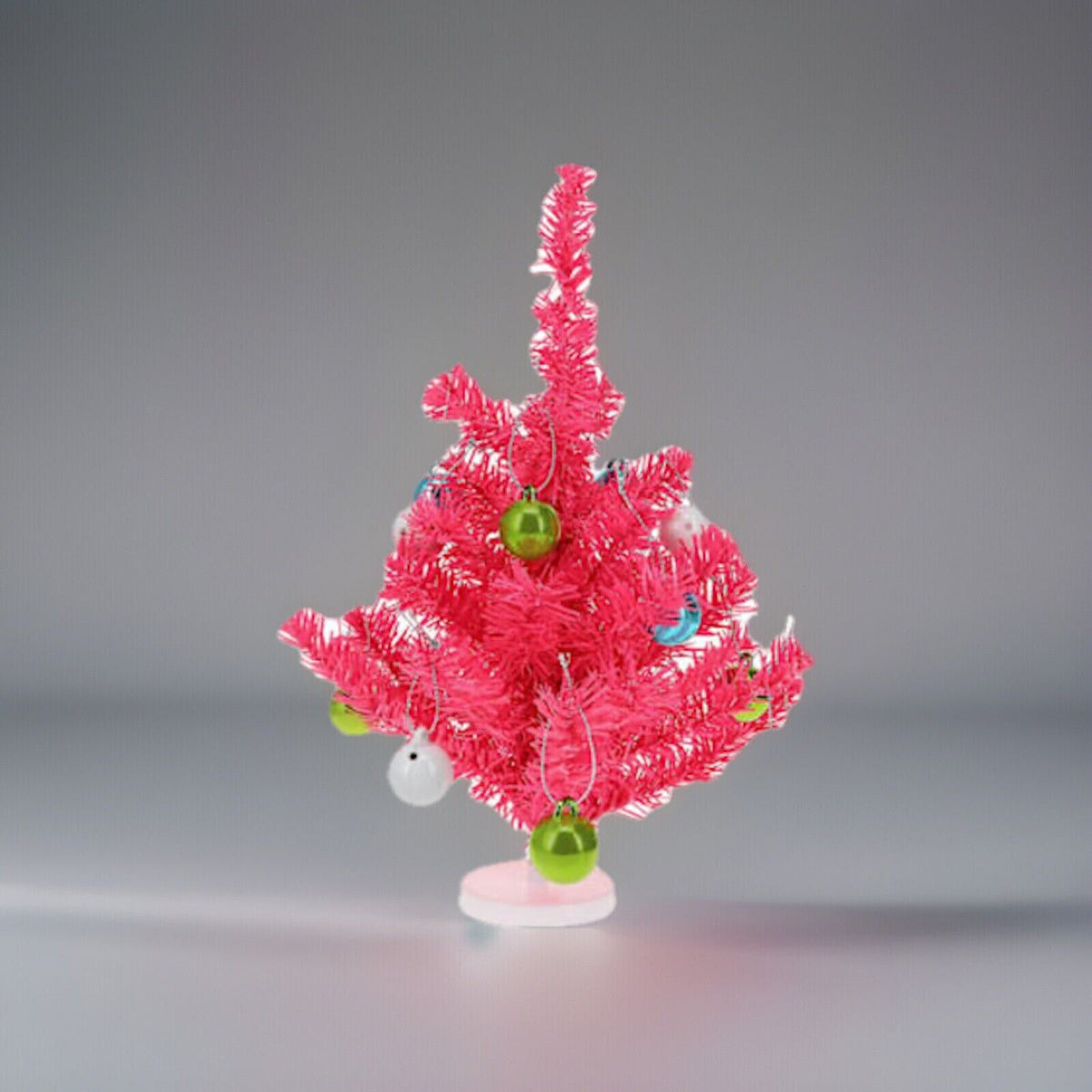 🔥Mini Desktop Christmas Tree With Ornaments 10"x12" Pink BNWT🔥