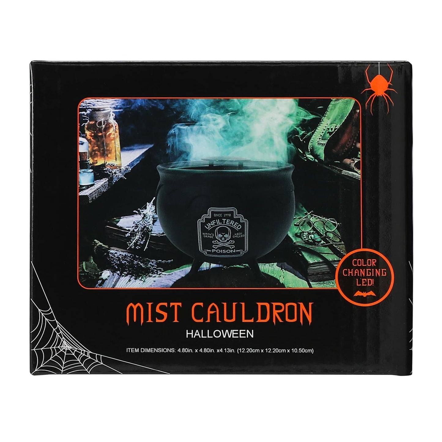 🔥Halloween Decorations Indoor LED Mist Maker Halloween Witches Cauldron Black🔥