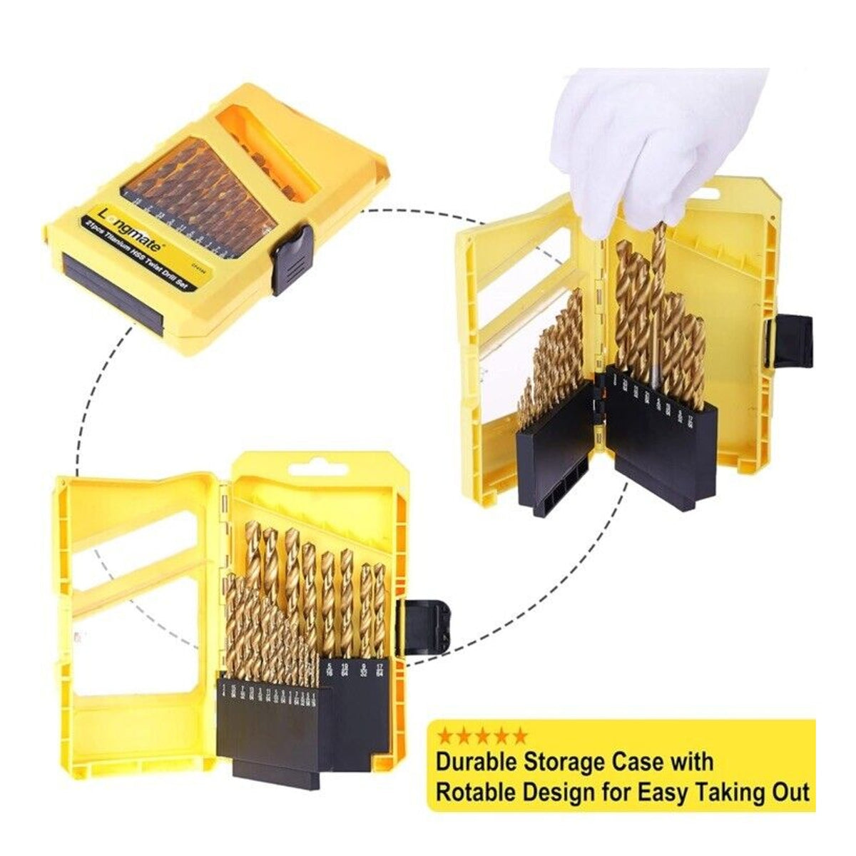 🔥Professional Drill Bit Set, Longmate 21-Piece Twist Drill Bit Set BNWT🔥