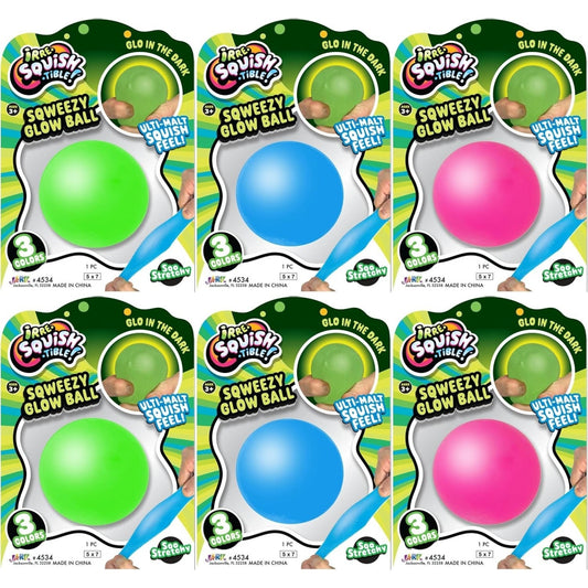 🔥JA-RU Irre-Squishtible Sqweezy Glow In The Dark Ball BLUE BNWT🔥