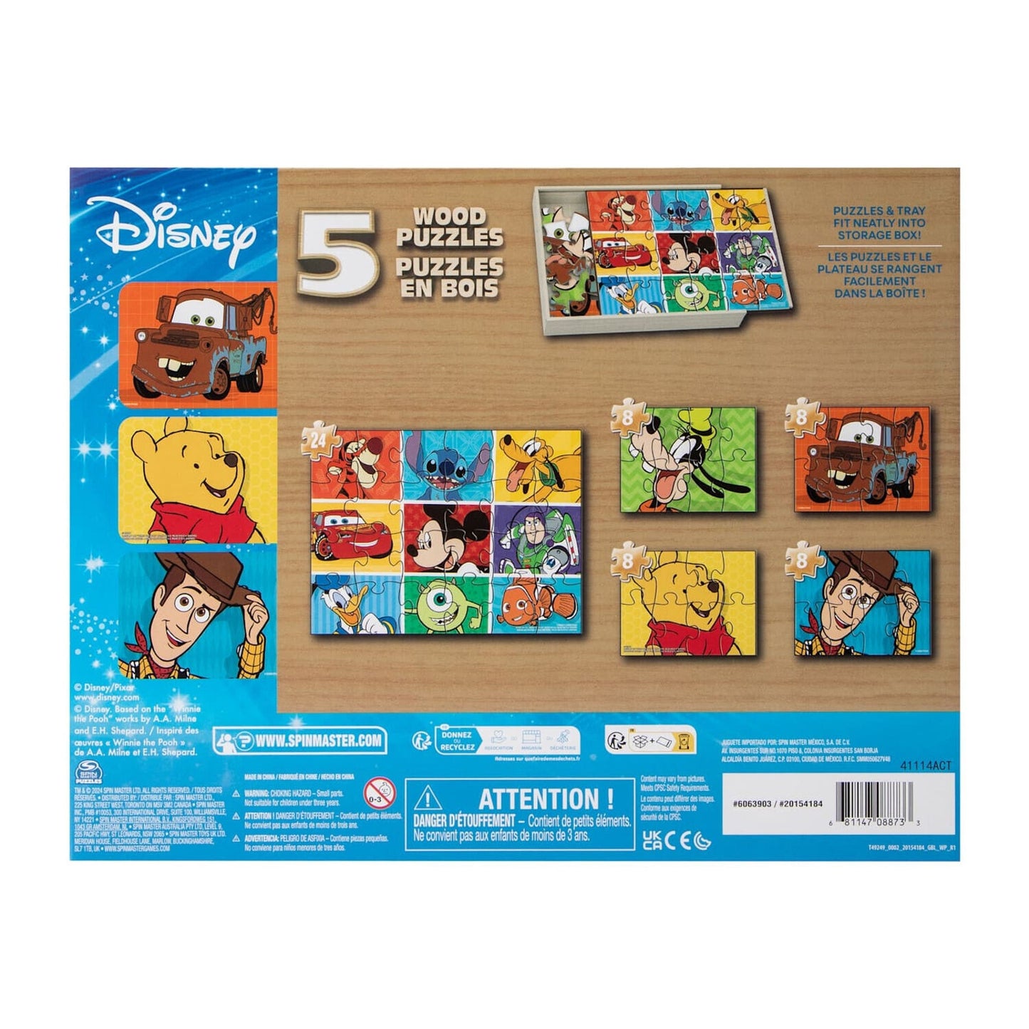 🔥Disney Wood Puzzles 5-Pack BNWT🔥