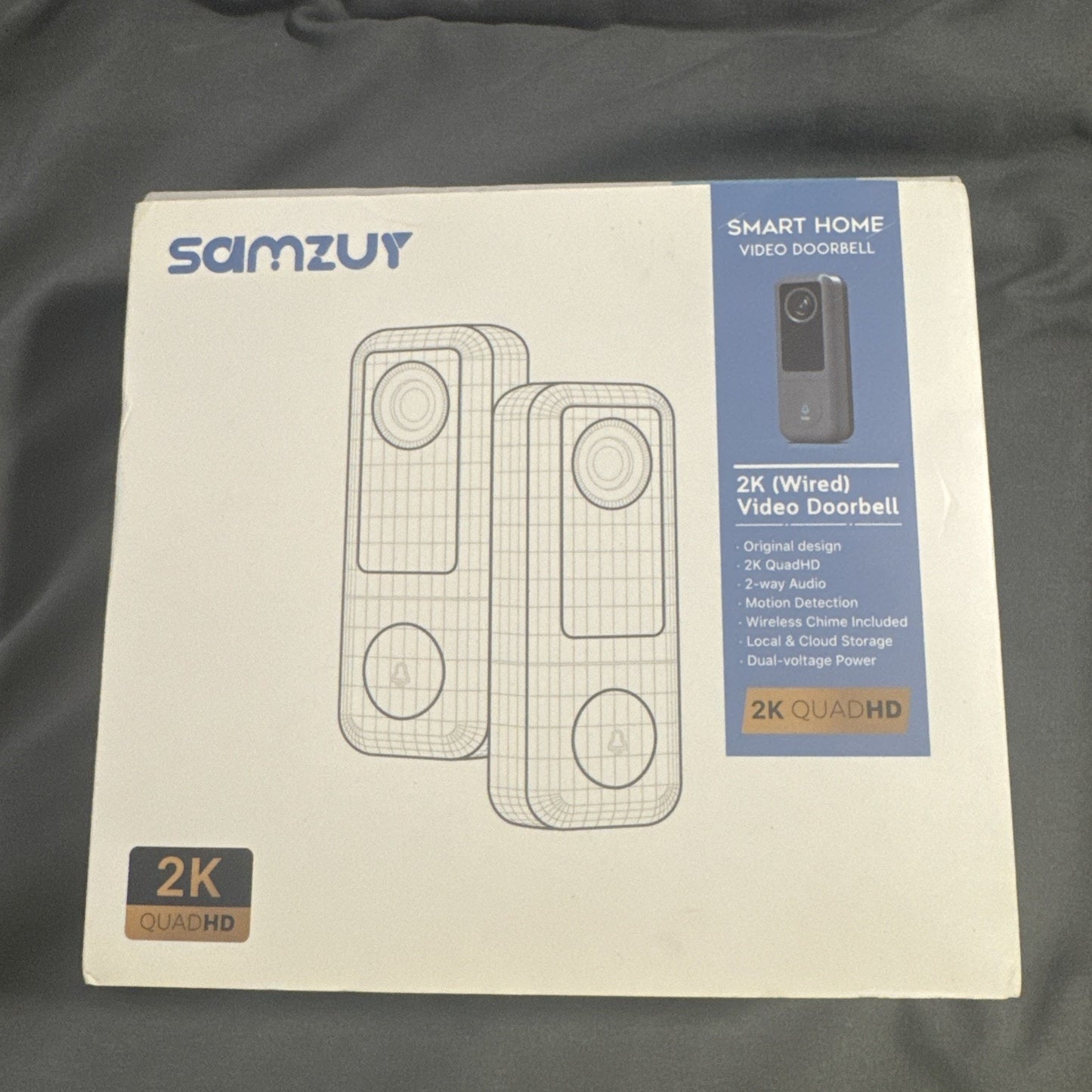 🔥Samzut Smart Home Video Doorbell2K Quad HD BNWT🔥