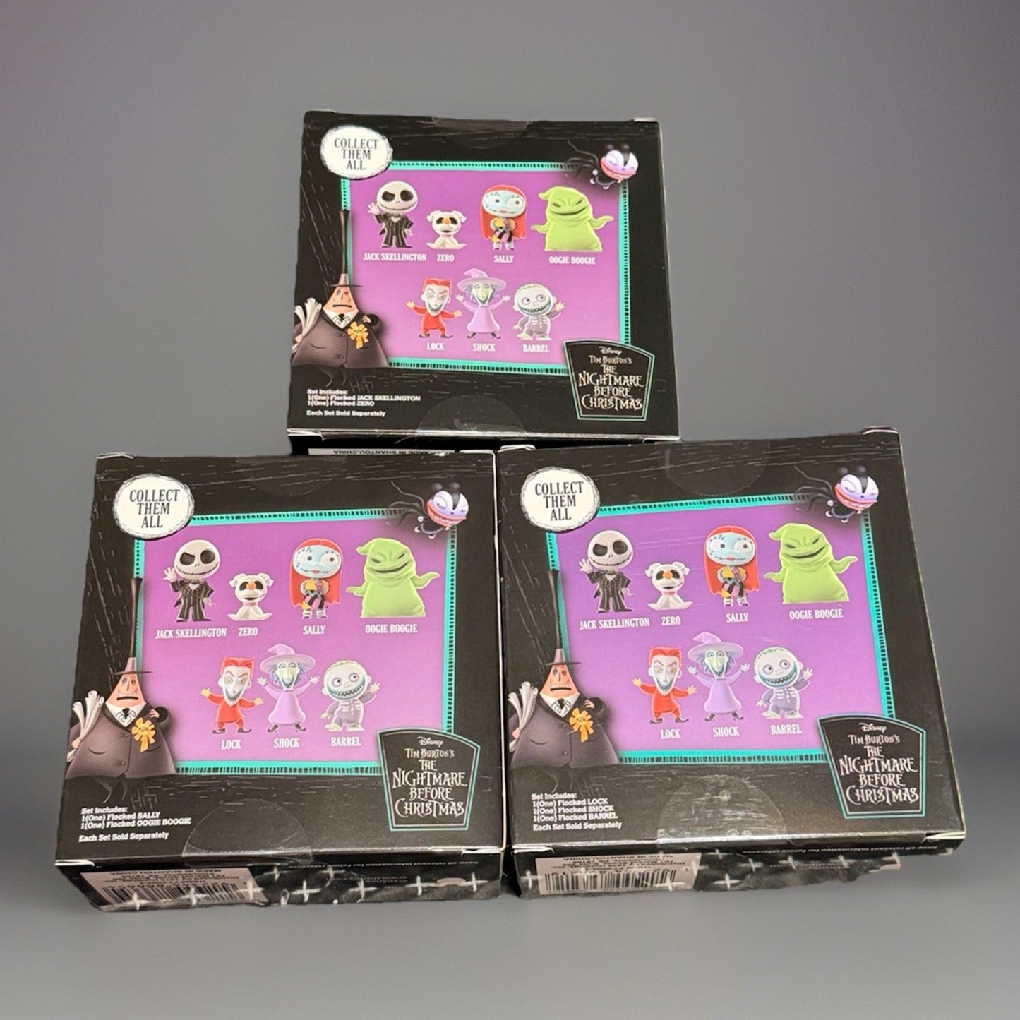 🔥Disney Nightmare Before Christmas Flocked Figures Set of 3 BNWT🔥