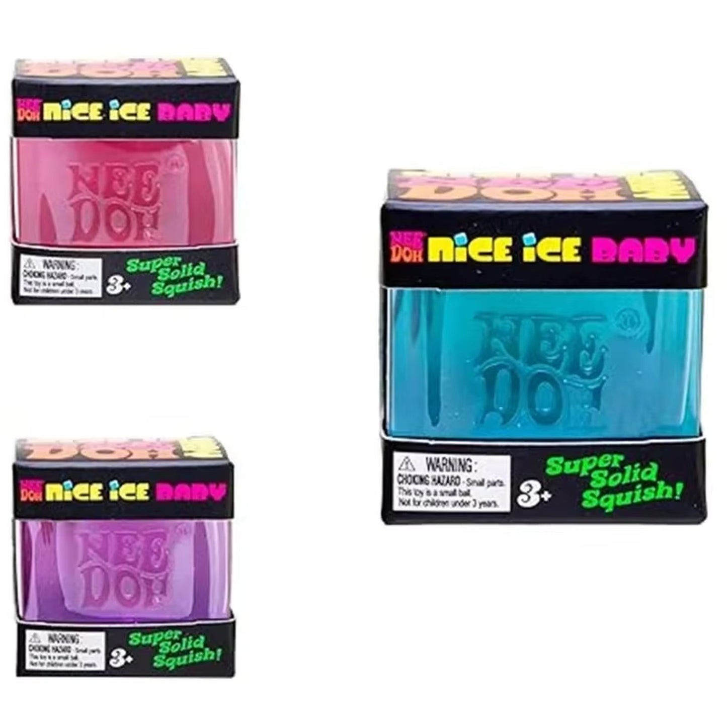 🔥NeeDoh Nice Ice Baby Sensory & Stress Super Solid Squeeze Toy 1.25" 3Pk BNWT🔥