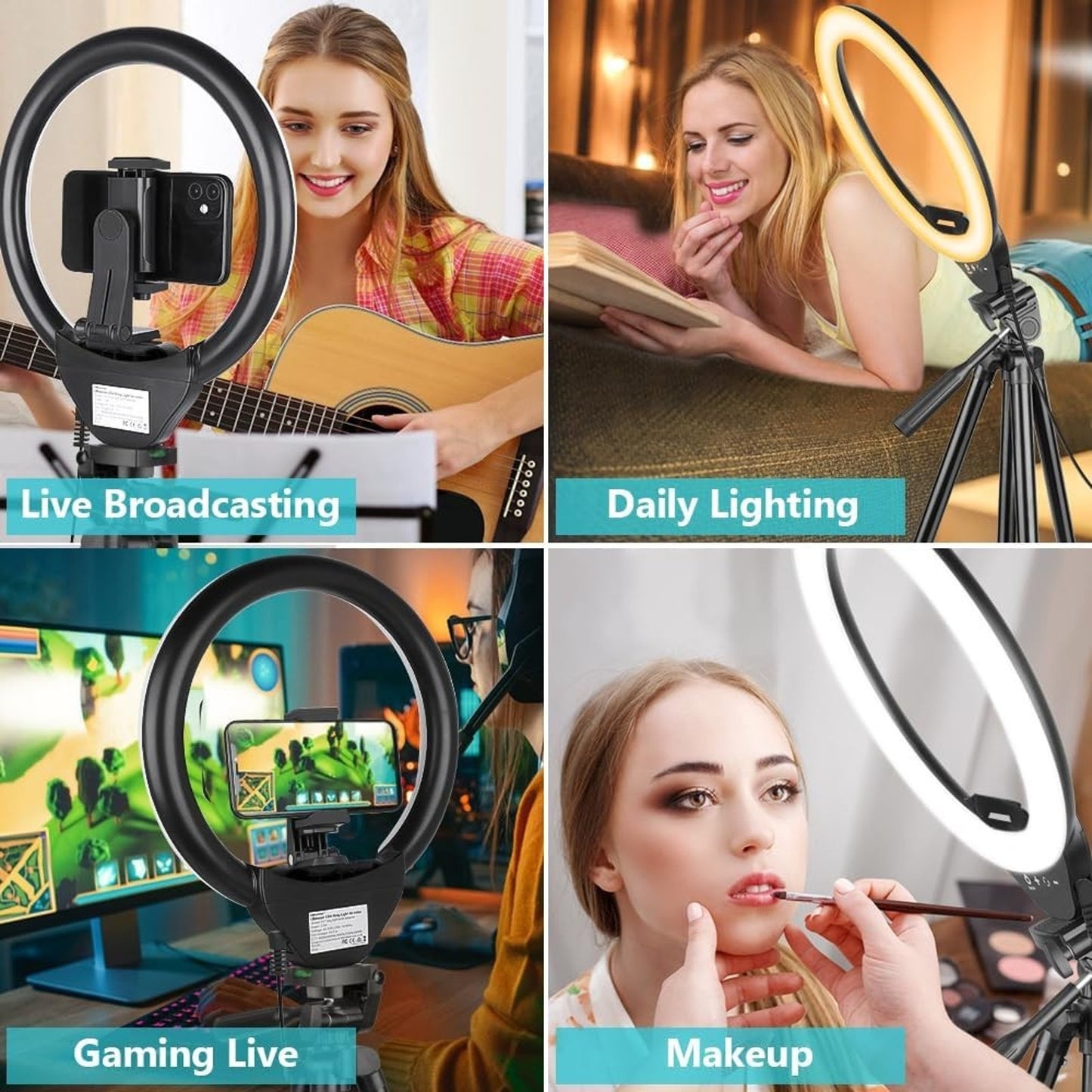 🔥Sensyne 10'' Ring Light with 50'' Extendable Tripod Stand LED Circle Lights🔥