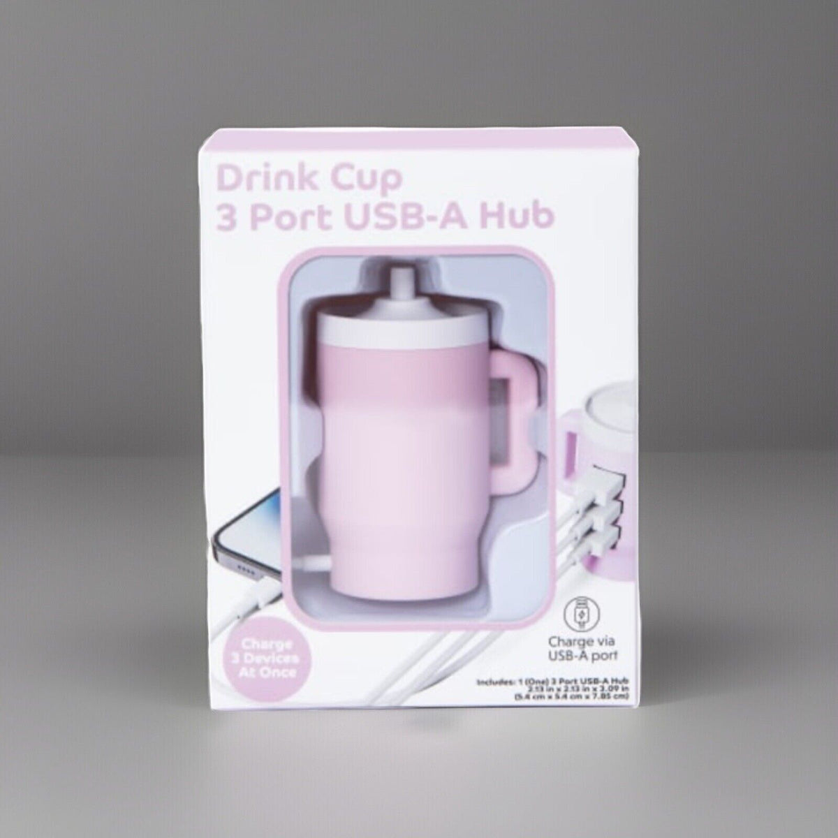 🔥Drink Cup Shaped 3 Port USB-A Hub Tumbler Style BNWT🔥