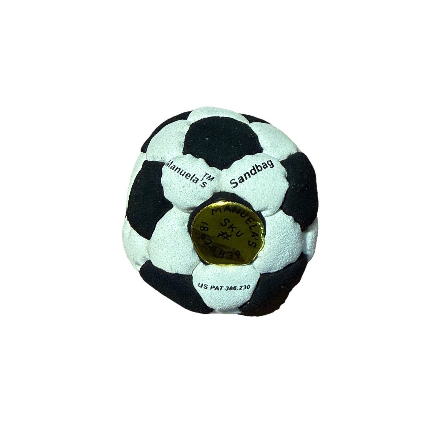 🔥Manuela’s Sandbag Footbag Hacky Sack BLACK/WHITE BNWT🔥