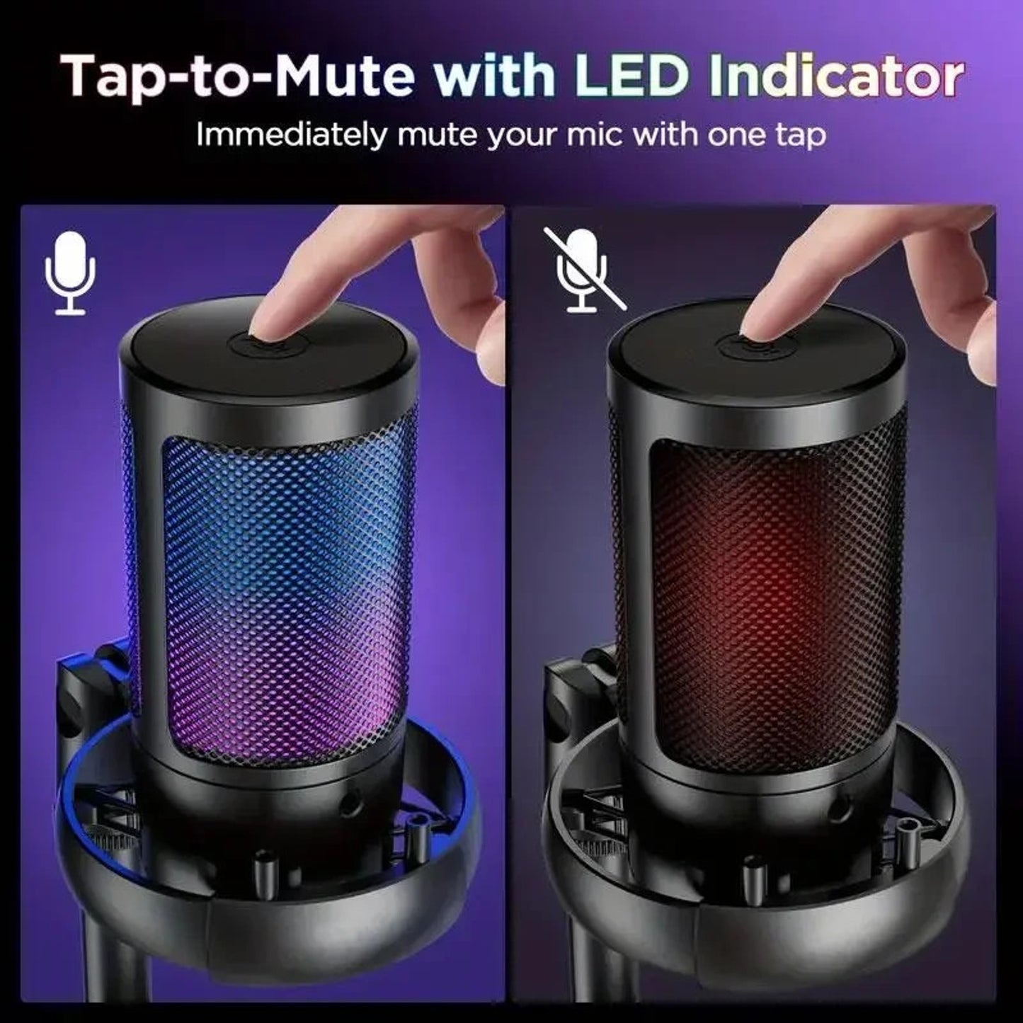 🔥USB Microphone for Streaming & Podcasts - RGB Condenser Mic🔥