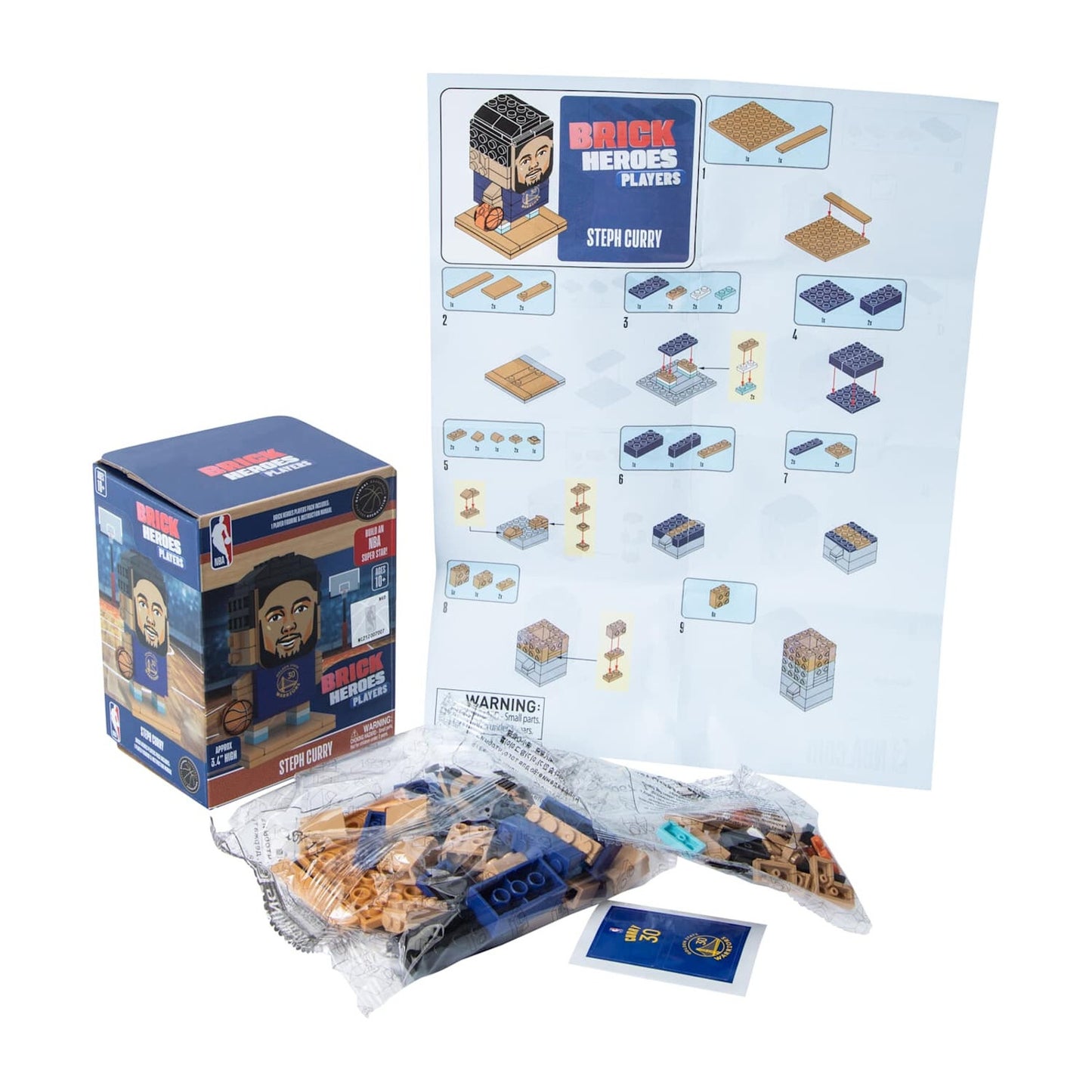 🔥Brick Heroes Players Steph Curry Figurine Golden State Warrior BNWT🔥