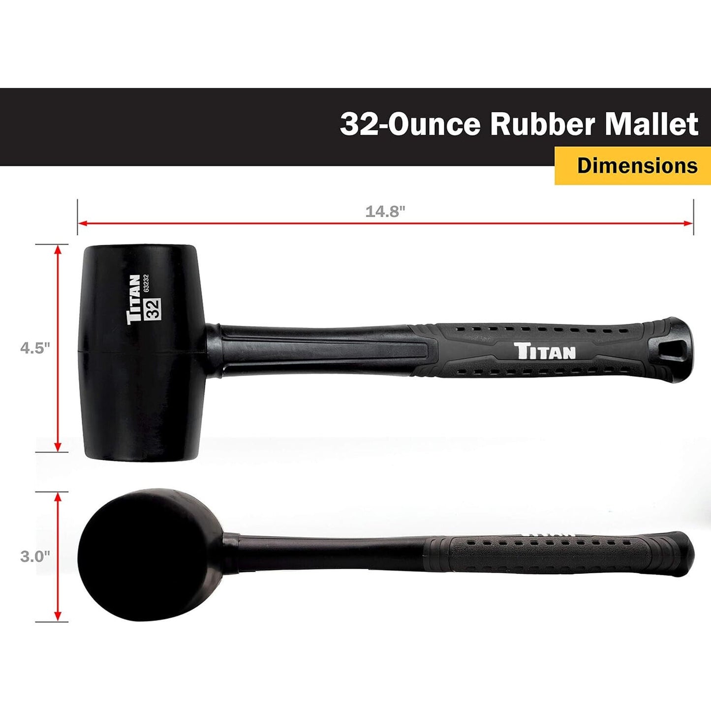 🔥Titan Tools 63232 32 oz. Rubber Mallet BNWT🔥