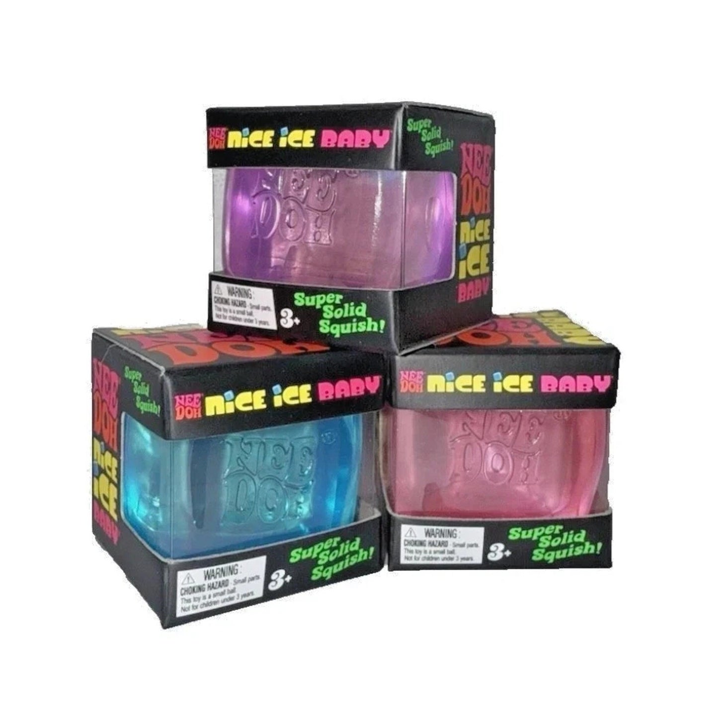 🔥NeeDoh Nice Ice Baby Sensory & Stress Super Solid Squeeze Toy 1.25" 3Pk BNWT🔥