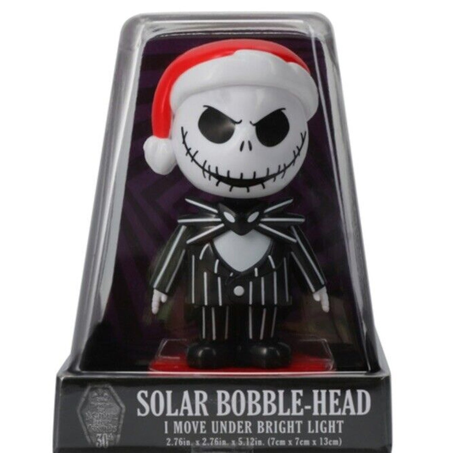 🔥Disney Santa Jack Skellington Solar Bobblehead Nightmare Before Christmas NWT