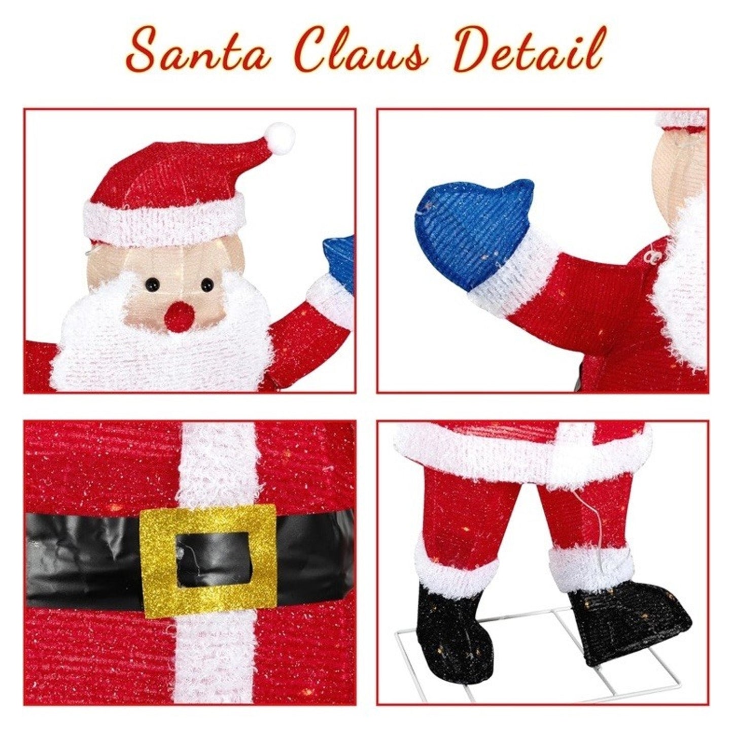 🔥LED Lighted Santa Outdoor Decoration 39” Christmas Holiday Yard Display🔥