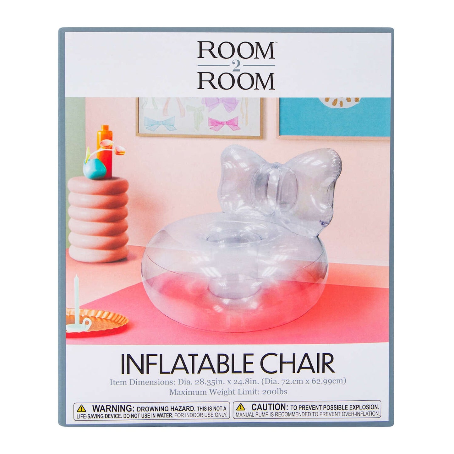 🔥Bow-Shaped Inflatable Chair Clear BNWT🔥