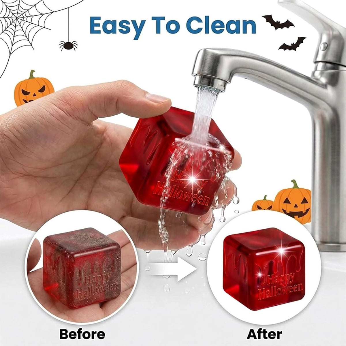 🔥Halloween Stress Blood Cube 4 Pack Squishy Toys BNWT🔥