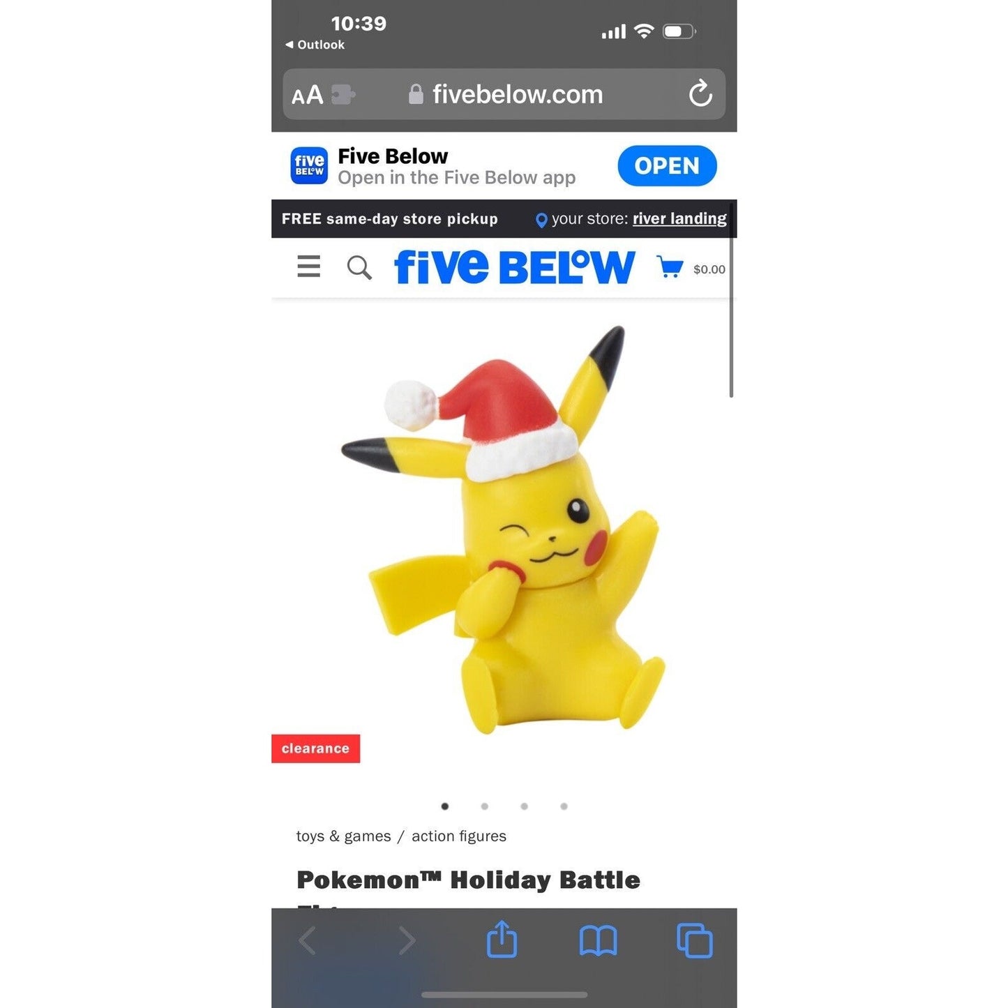 🔥Jazwares Pokemon Battle Figure Set of 4 Holiday Edition Christmas Pikachu🔥
