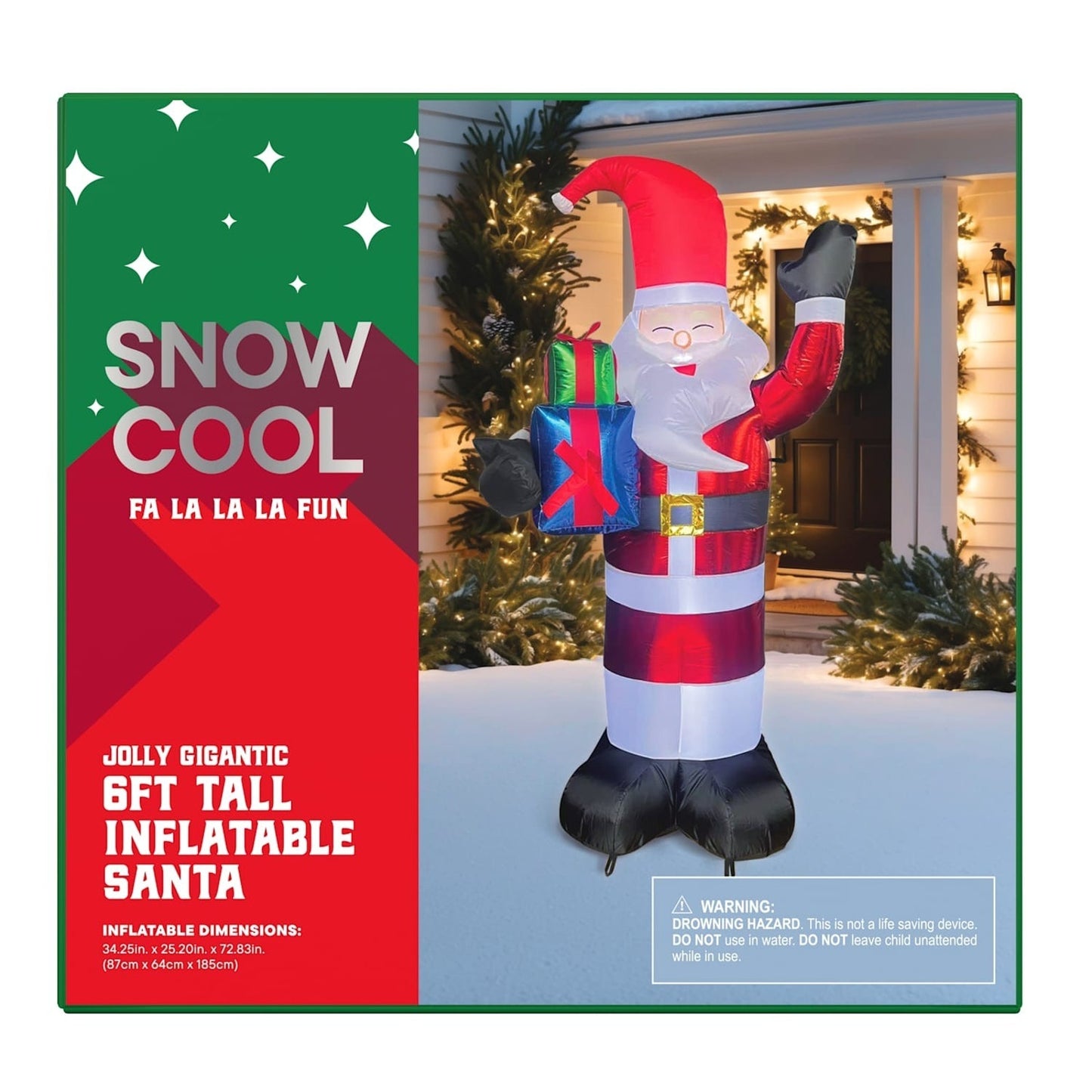 🔥6 Ft Christmas Inflatable Santa Claus Outdoor Decorations BNWT🔥