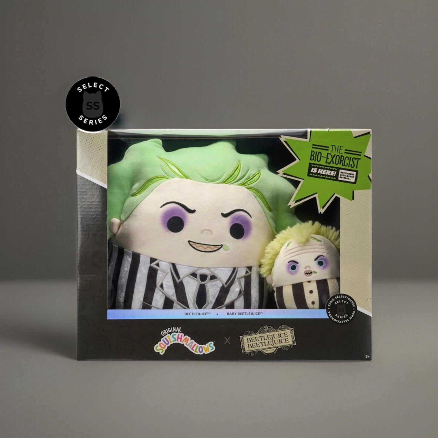 🔥Squishmallows Beetlejuice 10” & 4” Baby Beetlejuice Plush Select Series Set 2