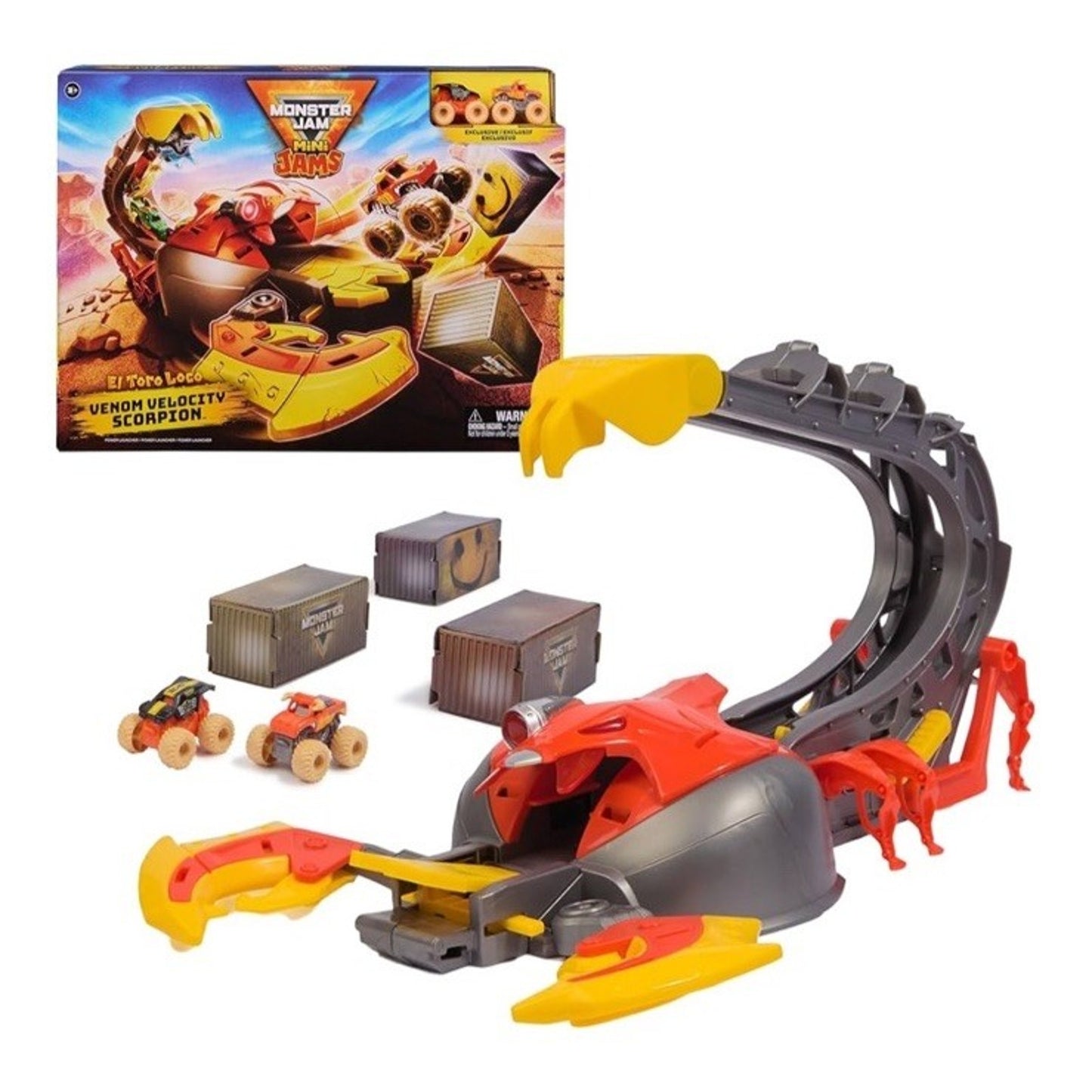🔥Monster Jam Mini El Toro Loco Venom Velocity Scorpion Playset + Die Cast NWT🔥