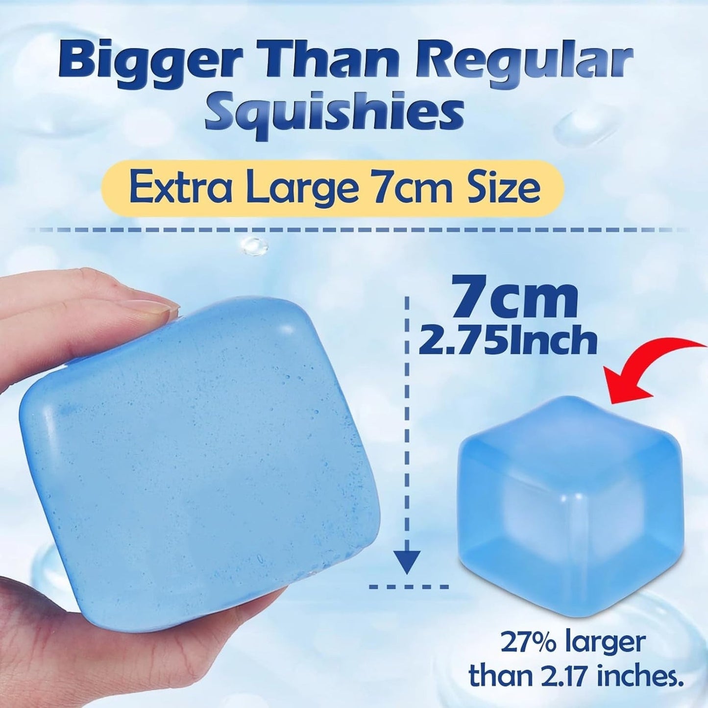 🔥Large Squishy Stress Cube for Adults Fidget Toy Blue BNWT🔥