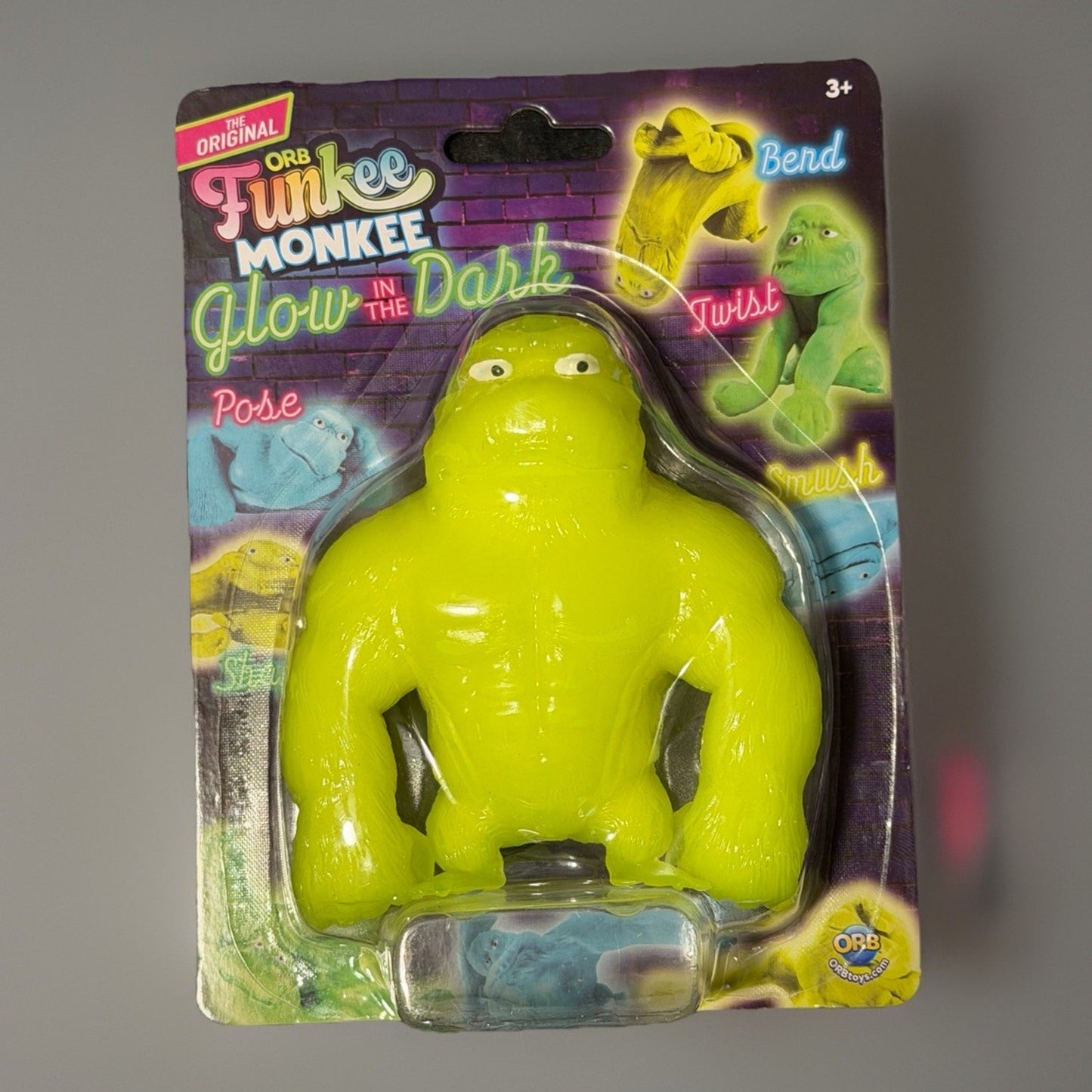 🔥ORB Original 4" Glow in The Dark Funkee Monkee - Yellow BNWT🔥