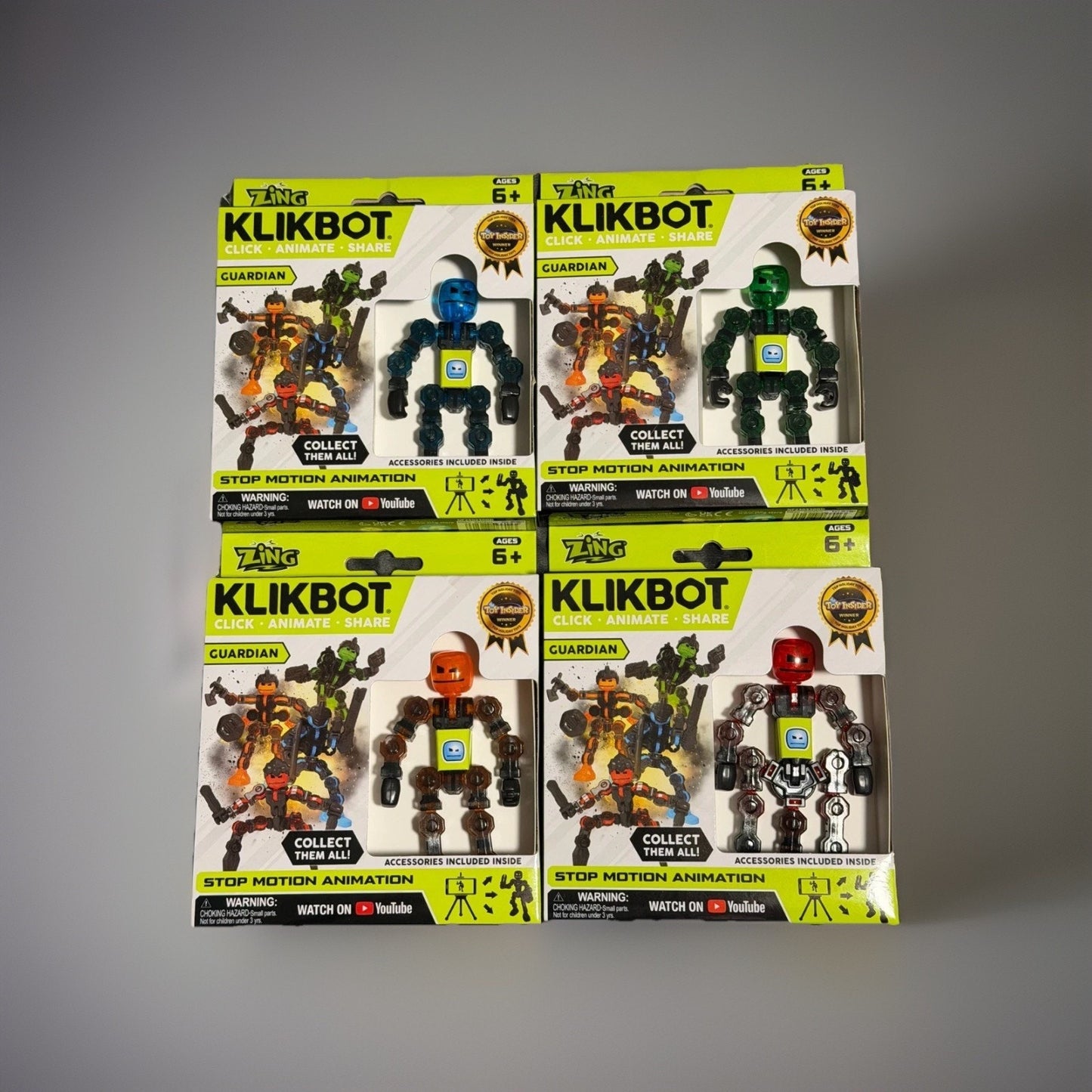 🔥Zing Klikbot Full Set of 4 Poseable Action Figures BNWT🔥