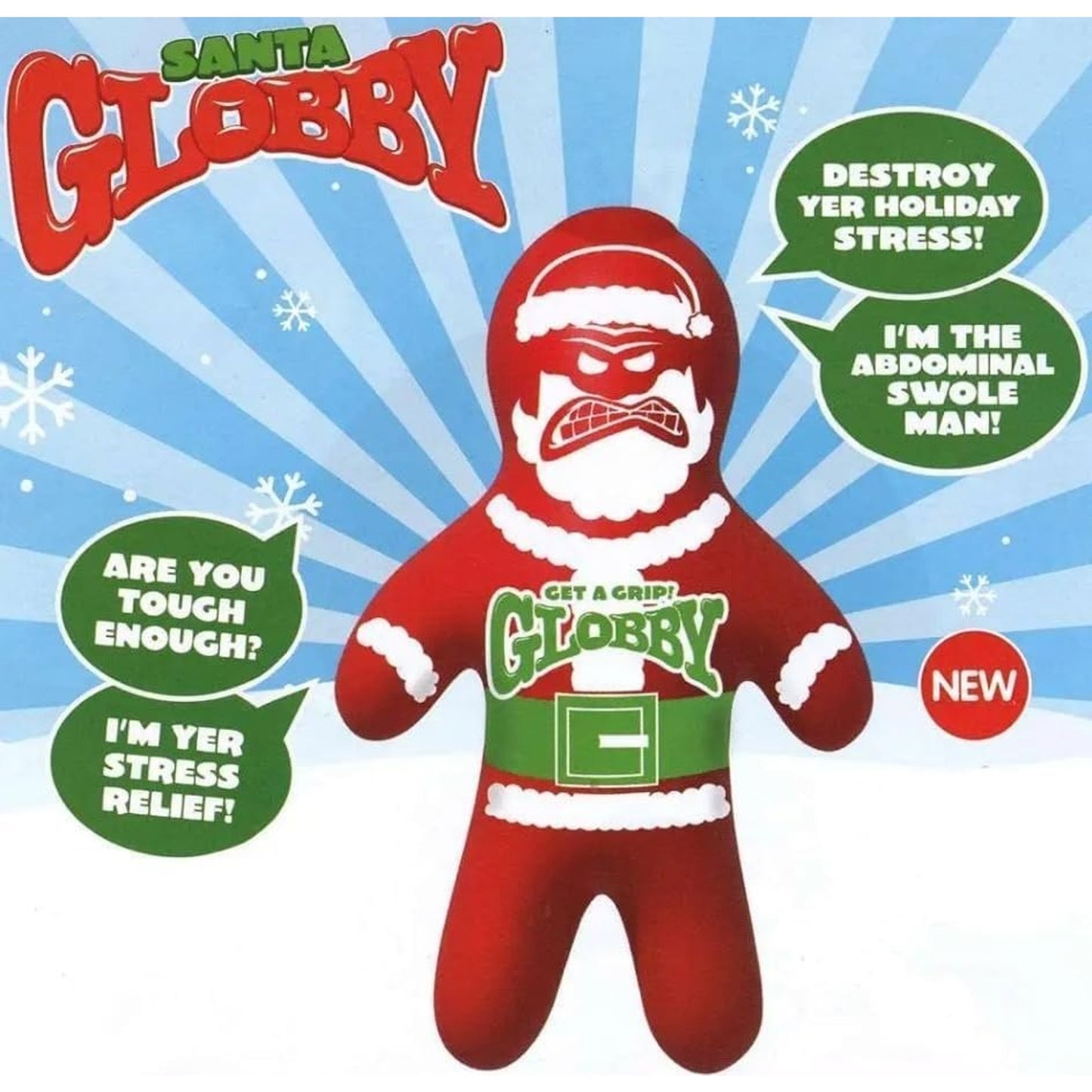 🔥Schylling Santa Globby Stretch Squeeze Fidget Stress Toy 5in BNWT🔥