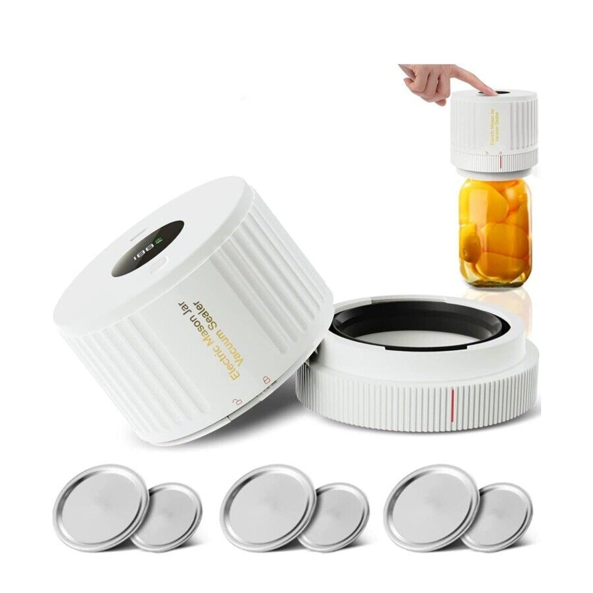 🔥Electric Mason Jar Vacuum Sealer Kit For Wide & Regular Mouth Mason Jars NWT🔥