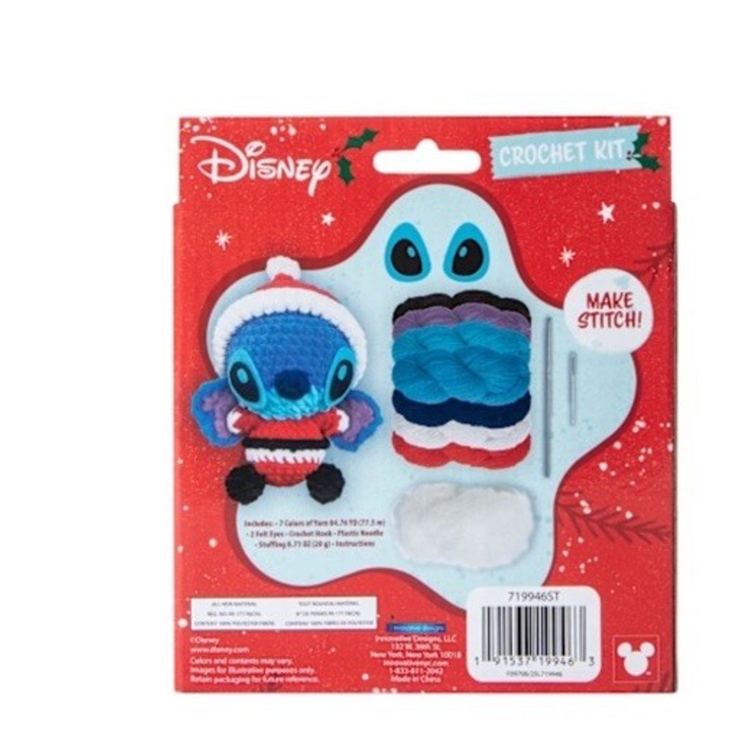 🔥Disney Lilo & Stitch Crochet Kit Make A Stitch As Santa Claus Christmas Plush