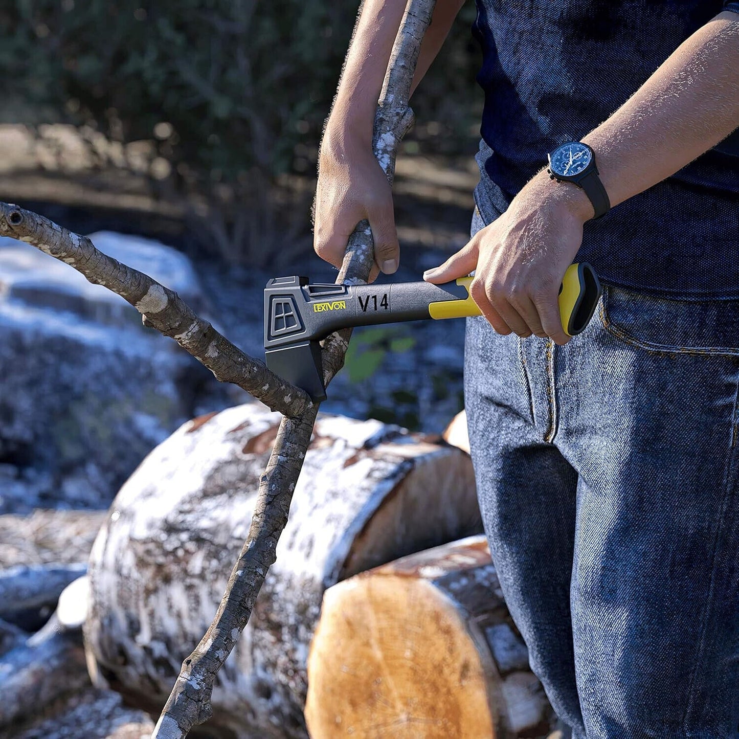 🔥LEXIVON V14 Camping Hatchet 14-Inch Axe | Ergonomic TPR Grip Lightweight 🔥