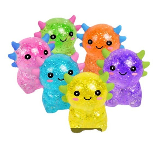 🔥Squishy Glitter Axolotl Squeeze Toy Viral TikTok Stress Reliever Orange BNWT🔥