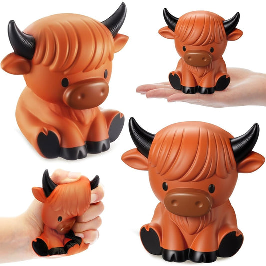 🔥Highland Cow Slow Rising Squeezy Stress Ball Fidget Toy BNWT🔥