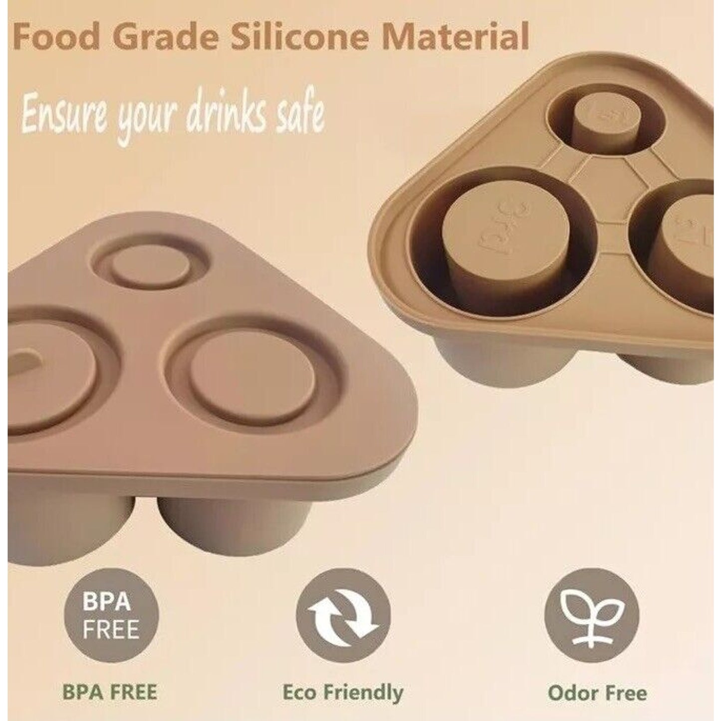 🔥Ice Cube Tray For Stanley Cup Silicone Tumbler Mold Maker With Lid 30-40oz🔥