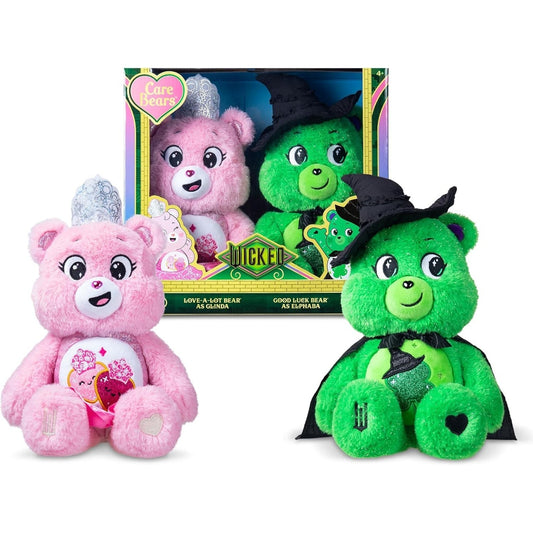 🔥Care Bears x Wicked 2pk Love-a-Lot Bear as Glinda & Good Luck Bear as Elpha🔥
