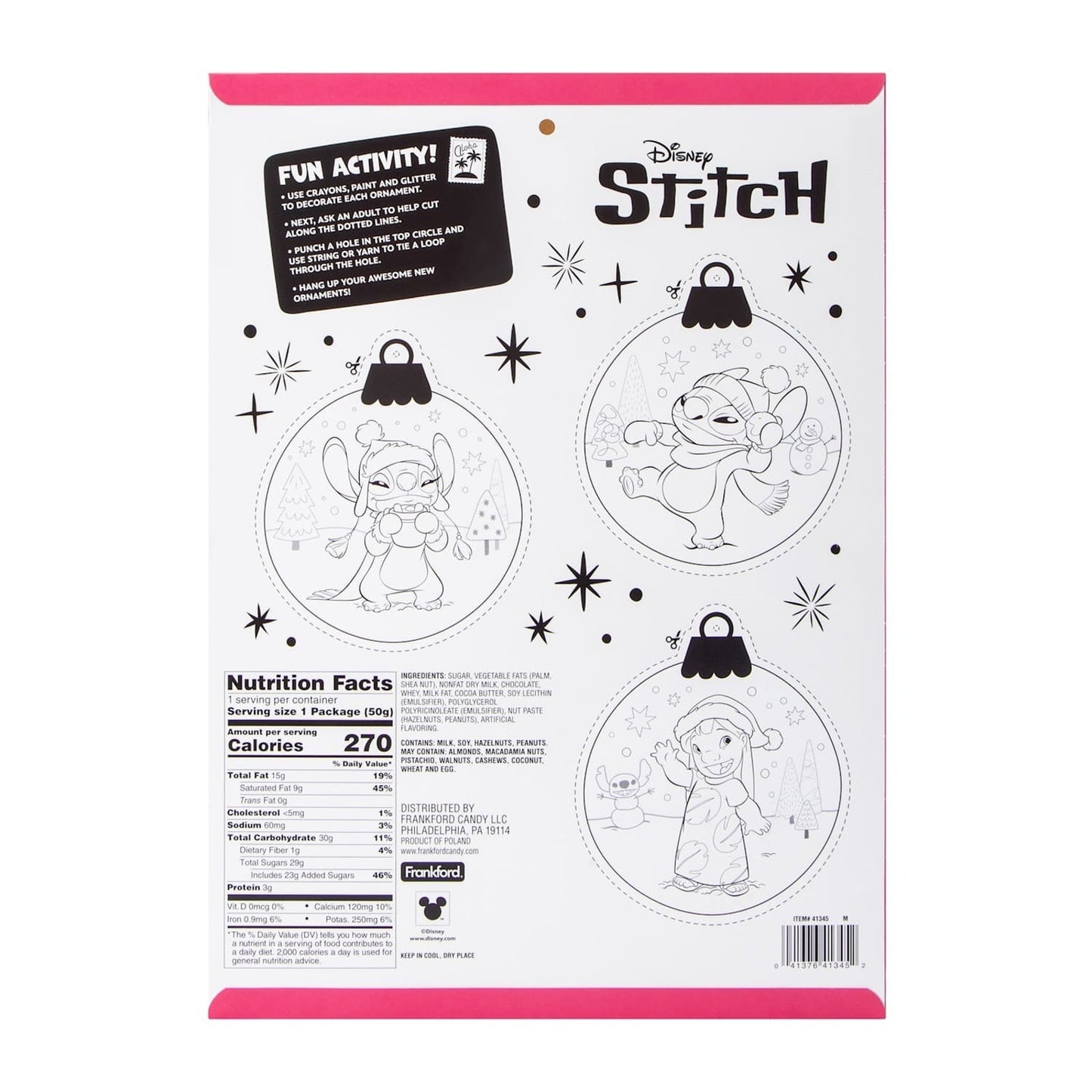 🔥Disney Stitch Merry Stitchmas Holiday Countdown Calendar 1.76oz BNWT🔥