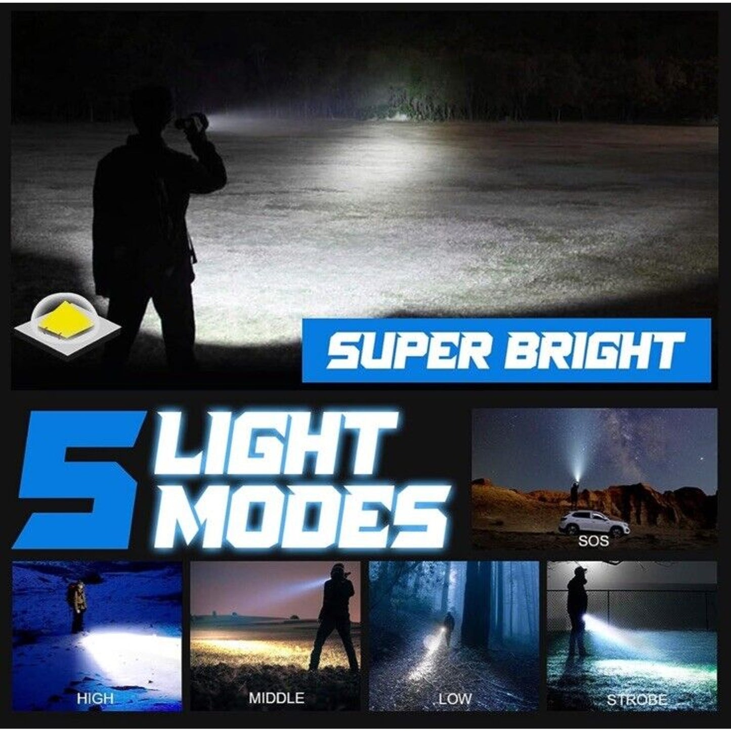 🔥PHIXTON Flashlights Rechargeable LED Powerful 5000 Lumen BNWT🔥