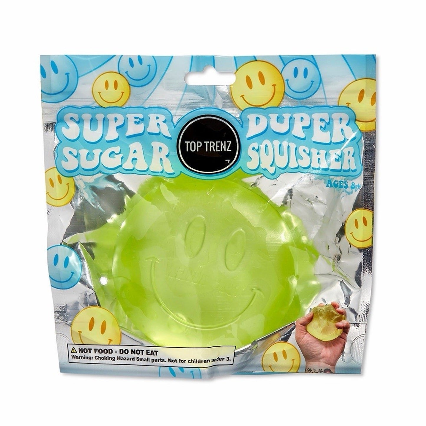 🔥Super Duper Sugar Squisher Happy Face BLUE BNWT🔥